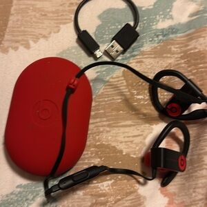 Beats Powerbeats Wireless Earbuds (Red) with Charging Case